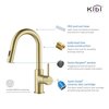 Kibi Circular Single Handle Pull Down Kitchen & Bar Sink Faucet with Soap Dispenser C-KKF2011BG-KSD100BG